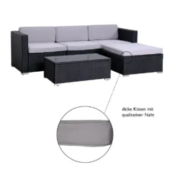 SVITA California Poly Rattan Lounge Schwarz Gartenmöbel 8 SVITA California Poly Rattan Lounge Schwarz Gartenmöbel -Stil Beet Verkaufsgeschäft 1a58b15c579c2333709a676296a8778e