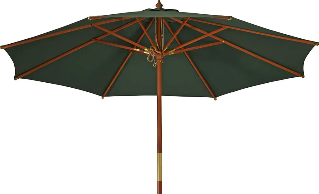 Sonnenschirm Runder Balkonschirm Grün 300 Cm Als Hochwertiger Schattenspender Gartenschirm Aus Holz Mit Windauslass & UPF 50+ 1 Sonnenschirm Runder Balkonschirm Grün 300 Cm Als Hochwertiger Schattenspender Gartenschirm Aus Holz Mit Windauslass & UPF 50+