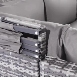 Merax Gartenmöbelset Polyrattan Mit Sonnendach Und Kissen Für 5 Personen, Loungeset Balkonmöbel Set Mit 3-Sitzer Sofa Inkl. Dach, 2x Einzelsessel, 1x Ottoman, 1x Tisch, 194 X 128 X 157 Cm -Stil Beet Verkaufsgeschäft 1ad2753838f3924aec3793bfdd58e634