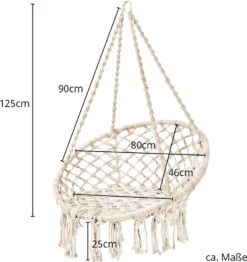 SVITA CARRIE Hängesessel Mit Rahmen Im Boho-Style Zum Aufhängen Mit Kissen Beige -Stil Beet Verkaufsgeschäft 1c5c641dca03aa5d396a40334e50ecbe