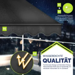 Tillvex Balkonmarkise 300 Cm Grau Gelenkarm Markise Klemmmarkise Sonnenmarkise Balkon Ohne Bohren -Stil Beet Verkaufsgeschäft 1cdb0a703c707406908991319eb2eb29