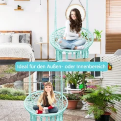 COSTWAY Hängesessel Hängestuhl Zum Aufhängen, Hängesitz Belastbar Bis 150 Kg Hängeschaukel 80x60x125cm (Grün) -Stil Beet Verkaufsgeschäft 1d634ec26781e2449710d69616557730