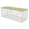 VidaXL Gabionen-Bank 120 Cm Verzinkter Stahl Und Kiefernholz