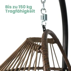 VITA5 Hängesessel Mit Gestell - Bequemer Hängekorb Sessel Zum Entspannen - Einzigartiger Hängesessel Indoor Und Outdoor - Boho Egg Schaukel Für Terrasse, Kinderzimmer, Leseecke - 150kg Tragkraft, Beige -Stil Beet Verkaufsgeschäft 1fcbbadcc7aa7621a3dafc9bc38dae0c