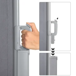 SONGMICS Alu-Seitenmarkise, Ausziehbar, 200 X 350 Cm, Aus Polyester (280 G/m²), Markise, Sichtschutz, Sonnenschutz, Blickdicht, Seitenrollo, Für Balkon, Terrasse, Garten, Grau GSA205G01 -Stil Beet Verkaufsgeschäft 20692893f7450a1b07dbce4801cdd815