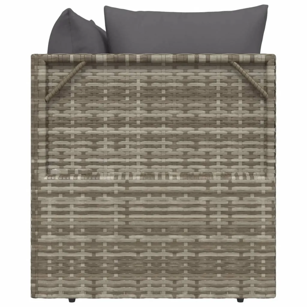 VIDAXL Gartensofa 2-Sitzer Mit Kissen Grau Poly Rattan 4 VIDAXL Gartensofa 2-Sitzer Mit Kissen Grau Poly Rattan - Image 4