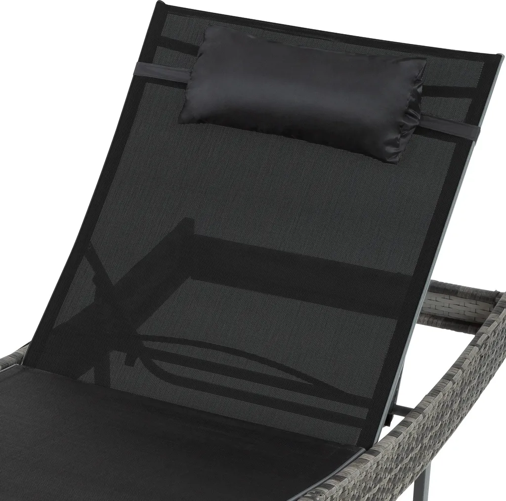 Tectake Sonnenliege Rattan Delphine - Dunkelgrau 10 Tectake Sonnenliege Rattan Delphine - Dunkelgrau - Image 10