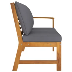 VidaXL Gartenbank 114,5 Cm Mit Dunkelgrauem Kissen Massivholz Akazie -Stil Beet Verkaufsgeschäft 21a13e74bd40ec96776042b536821885