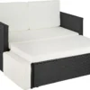 Tectake Rattan Lounge Korfu - Schwarz