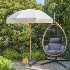 SIENA GARDEN Maui Mittelstockschirm Woodlook/natur Ø 180cm L30525 -Stil Beet Verkaufsgeschäft 2326015b9b2d1631bef633fe90be55f4