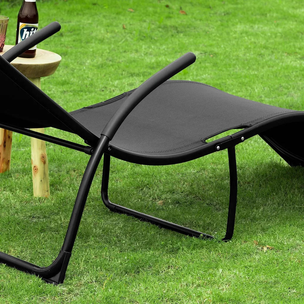 SoBuy OGS45-SCH Sonnenliege Klappbar Gartenliege Relaxstuhl Liegestuhl Mit Kopfkissen Klappliege Schwarz Belastbarkeit 150 Kg BHT Ca: 60x69x173cm 9 SoBuy OGS45-SCH Sonnenliege Klappbar Gartenliege Relaxstuhl Liegestuhl Mit Kopfkissen Klappliege Schwarz Belastbarkeit 150 Kg BHT Ca: 60x69x173cm - Image 9