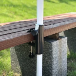 Sonnenschirmständer Balkon | Sonnenschirmhalter Aus Stahl Für Terrasse Oder Tisch | Schirmständer Farbe [schwarz] - Sonnenschirmhalterung Für Eckige Balkongeländer | Stockgröße 19-38 Mm -Stil Beet Verkaufsgeschäft 2487d6caa0439dd36bc731892bd60344