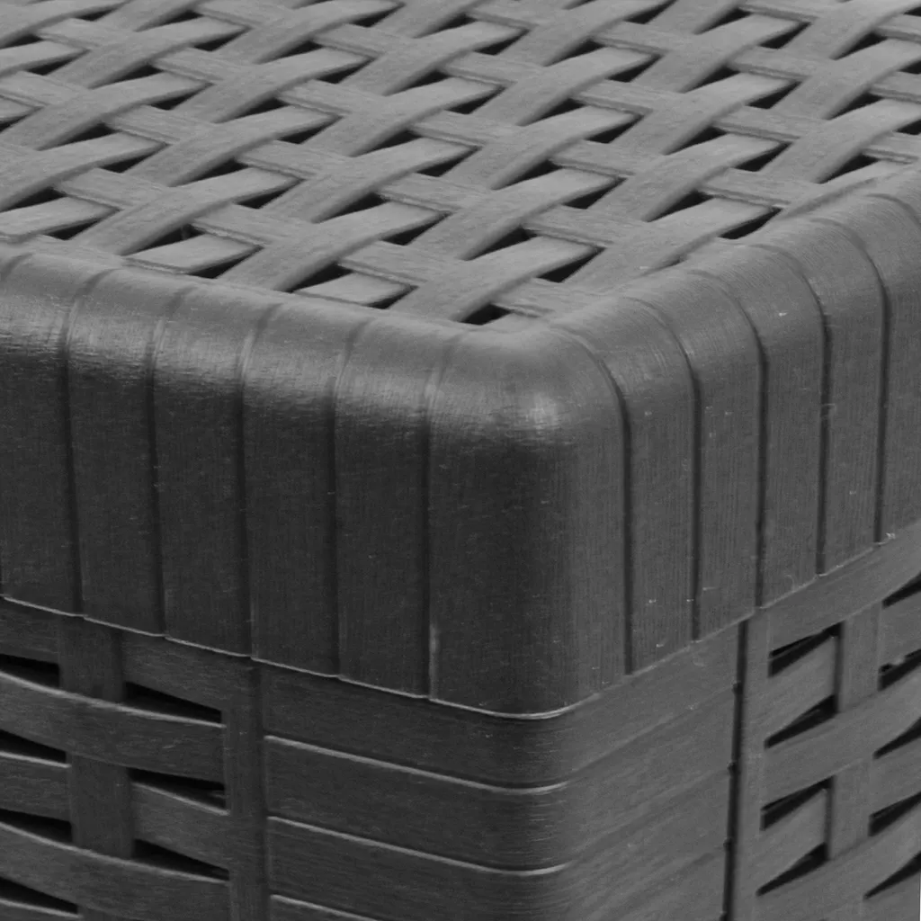 Beistelltisch Kunststoff Naxos Rattan-Optik 53x53cm - Anthrazit 4 Beistelltisch Kunststoff Naxos Rattan-Optik 53x53cm - Anthrazit – Bild 4