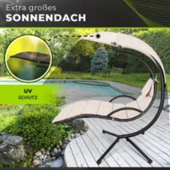Tillvex Hängeliege Beige Mit Gestell Schwebeliege Schwingliege Gartenliege Sonnenliege Garten -Stil Beet Verkaufsgeschäft 24a5c210a83724d01d2b86e484dfad61