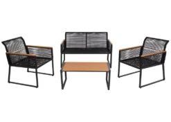 Garten-Garnitur HWC-K42, Gartenlounge Lounge-Set Sitzgruppe Sofa, Seilgeflecht Rope Polywood Stahl, Polster Hellgrau -Stil Beet Verkaufsgeschäft 24b6d2a4162d20cff654a01d6cf4f5fe