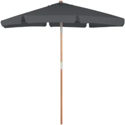 SONGMICS 200 × 125 Cm Holz-Sonnenschirm, Marktschirm, UV-Schutz UPF 50+, Gartenschirm, Terrassenschirm, Sonnenschutz, Ohne Ständer Grau GPU26GY -Stil Beet Verkaufsgeschäft 25028bc60a420a27fbf14cd138bcc151
