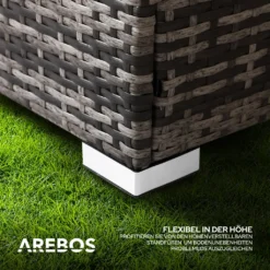 AREBOS Polyrattan Gartenmöbel Gartenlounge, Garnitur Set Sitzgruppe Grau, Aluminium Gestell, Tisch Mit Glasplatte, Inkl. Sitzkissen, 4 Personen -Stil Beet Verkaufsgeschäft 252a00ba36f82c8a76c660bc04039222