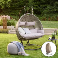 HOME DELUXE - Polyrattan Hängesessel TWIN Grau - Komplett Inkl. Regenabdeckung Hängestuhl Hängekorb Gartenliege 14 HOME DELUXE - Polyrattan Hängesessel TWIN Grau - Komplett Inkl. Regenabdeckung Hängestuhl Hängekorb Gartenliege -Stil Beet Verkaufsgeschäft 2606b81ea14c7ab3834d459926054c50