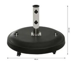 Dehner Sonnenschirmständer, Rollbar, Ø Schirmstock 58 Mm, Beton/Stahl, 50 Kg, Schwarz -Stil Beet Verkaufsgeschäft 263a112fb2523b5496078dae1488d88c