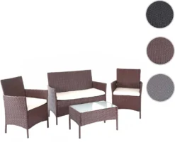 Poly-Rattan Garten-Garnitur HWC-D82, Sitzgruppe Lounge-Set Braun-meliert Mit Kissen Creme 13 Poly-Rattan Garten-Garnitur HWC-D82, Sitzgruppe Lounge-Set Braun-meliert Mit Kissen Creme -Stil Beet Verkaufsgeschäft 26b353e254a93533285c1ab9cda1a0fb