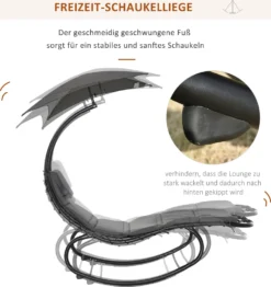 Outsunny Schaukelliege Schaukelstuhl Relaxliege Mit Dach Garten Balkon Büro Dunkelgrau 185 X 100 X 190 Cm -Stil Beet Verkaufsgeschäft 274b547e83c9da164b81a742da4c93ea