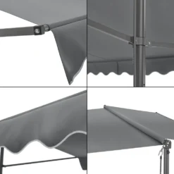 Pro-Tec Standmarkise Selenizza Freistehende Markise 400x300x260cm Gartenmarkise Sonnenschutz Terrassenüberdachung Outdoor Terrasse Garten Balkon Dunkelgrau -Stil Beet Verkaufsgeschäft 27b85721b92d90feed7c21363349cee2