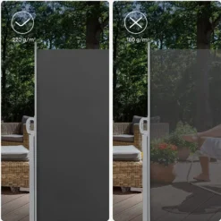SONGMICS Seitenmarkise, Sichtschutz, 200 X 400 Cm, Ausziehbar Aus 220 G/m² Polyester,Blickdicht, Seitenrollo, Für Balkon, Terrasse, Garten, Anthrazit GSA204G02 -Stil Beet Verkaufsgeschäft 27c857e14827a5554bad5816569a7a99