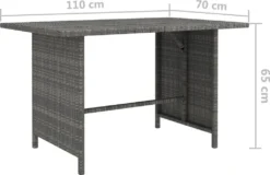 VidaXL Garten-Esstisch Grau 110x70x65 Cm Poly Rattan -Stil Beet Verkaufsgeschäft 285e459bdf0e00281db57b4410ffe68d