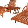 VidaXL Sonnenliegen 2 Stk. Mit Tisch Akazie Massivholz