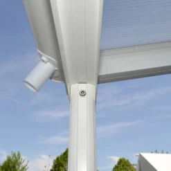 HOME DELUXE - Terrassenüberdachung 618 X 303 X 226 / 278 Cm Weiß Terrassendach Überdachung Carport -Stil Beet Verkaufsgeschäft 28ccd0b06814f1a0c130ea79f45d77ad