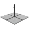 VidaXL Sonnenschirm-Gewichtsplatte Granit 25 Kg Quadratisch Grau