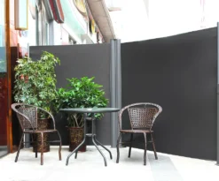 SONGMICS Doppelseitenmarkise, 1,8 X 6 M (H X L), Ausziehbare Seitenmarkise, Sichtschutz, Sonnenschutz, Seitenrollo, Für Balkon, Terrasse Und Garten, Rauchgrau GSA360G -Stil Beet Verkaufsgeschäft 2a4bad2feb03c246c8c8e2412dfa8517