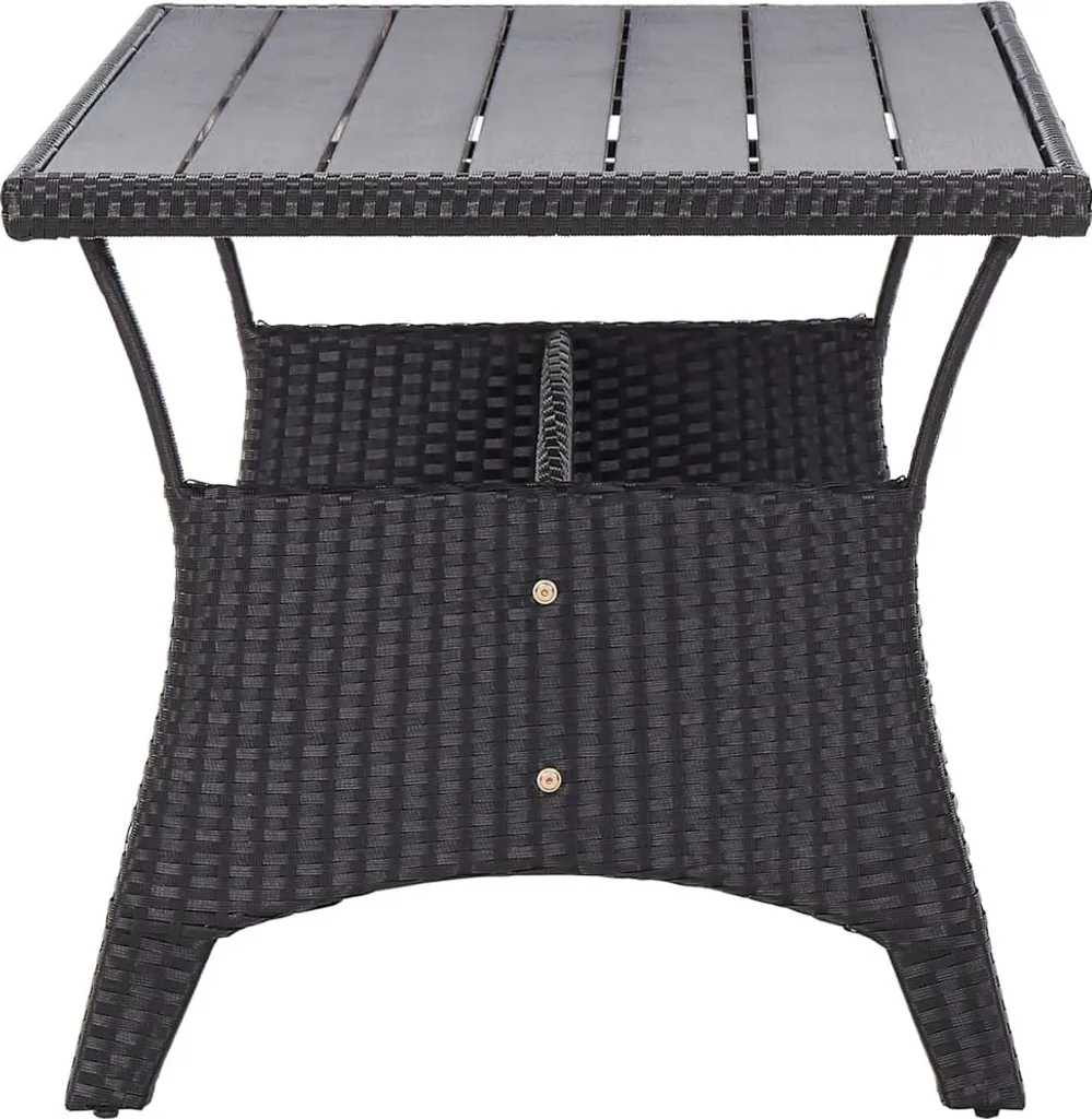 VidaXL Gartentisch Schwarz 120x70x66 Cm Poly Rattan 3 VidaXL Gartentisch Schwarz 120x70x66 Cm Poly Rattan - Image 3