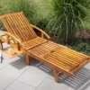CHILLROI Verstellbare Sonnenliege Mit Beistelltisch - Akazienholz Gartenliege