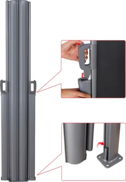 SONGMICS Doppelseitenmarkise, 1,8 X 6 M (H X L), Ausziehbare Seitenmarkise, Sichtschutz, Sonnenschutz, Seitenrollo, Für Balkon, Terrasse Und Garten, Rauchgrau GSA360G -Stil Beet Verkaufsgeschäft 2d752e365333a913b05b6c3842c84cb9