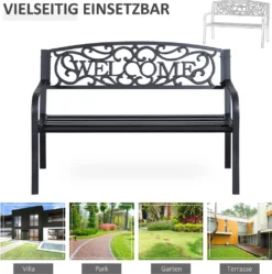 Outsunny Gartenbank 2-Sitzer Sitzbank Bank Parkbank Metall Gartenmöbel -Stil Beet Verkaufsgeschäft 2da8104261f7d1f83fa01d8d7153bc9d