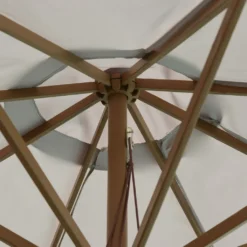 Outsunny Holz Sonnenschirm Holzschirm Gartenschirm Balkonschirm 3m Grau -Stil Beet Verkaufsgeschäft 2f02c117f4fe7c611180472b0c55133a