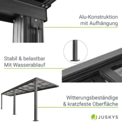 Juskys Terrassenüberdachung 7x3 M Mit Schiebedach - Terrassendach Aus Aluminium Mit Doppelstegplatten - Wetterfeste Überdachung Mit UV-Schutz - Grau 17 Juskys Terrassenüberdachung 7x3 M Mit Schiebedach - Terrassendach Aus Aluminium Mit Doppelstegplatten - Wetterfeste Überdachung Mit UV-Schutz - Grau -Stil Beet Verkaufsgeschäft 300893cc87fb0cc7c860727395bdd25b