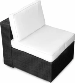 3tlg. (1er) Gartenmöbel Polyrattan Loungesssel Ohne Armlehne - Anthrazit