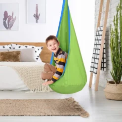 COSTWAY Haengesitz Haengehoehle Haengesessel Kinderhaengesitz Kinder Fly Schaukel Mit Sitzkissen Gruen -Stil Beet Verkaufsgeschäft 307b68b42a0b2f460a12b3369eb80e54