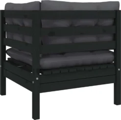 VidaXL 3-tlg. Garten-Lounge-Set Mit Kissen Schwarz Kiefer Massivholz -Stil Beet Verkaufsgeschäft 309d0407700ee1295080229943abdf92