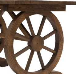 Outsunny Gartentisch, Balkontisch, Holztisch, Räderform, Witterungsbeständig, Massivholz, Natur, 115 X B60 X H65 Cm -Stil Beet Verkaufsgeschäft 30f1d07d34211a9dfeedef0e58d15672