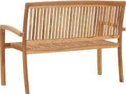VidaXL Stapelbare 2-Sitzer Gartenbank 128,5 Cm Massivholz Teak -Stil Beet Verkaufsgeschäft 31f6f09ea307e93a6e4ffb8165d316e0
