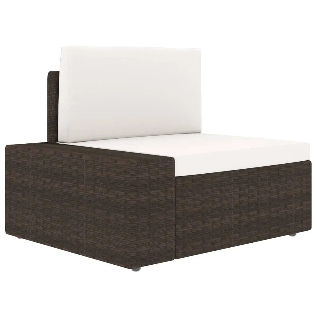 VidaXL Modulares 2-Sitzer-Sofa Poly Rattan Braun 8 VidaXL Modulares 2-Sitzer-Sofa Poly Rattan Braun - Image 8