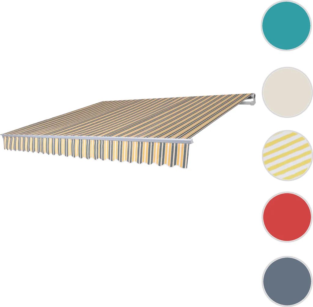 Alu-Markise T791, Gelenkarmmarkise Sonnenschutz 4,5x3m Polyester Grau-gelb 6 Alu-Markise T791, Gelenkarmmarkise Sonnenschutz 4,5x3m Polyester Grau-gelb - Image 6