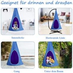 COSTWAY Hängezelt Hängehöhle Hängesessel Kinderhängesitz 115 Tragkraft, Kinder Fly Schaukel 80x80x148cm Blau -Stil Beet Verkaufsgeschäft 34bad16fdee9c3166d88ad2b5c7eefa5