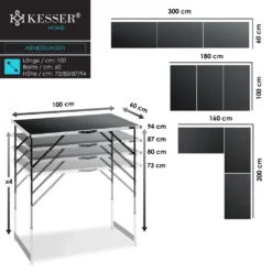 KESSER® Multifunktionstisch Profi 3- Teilig, 100 X 60 Cm, Tapeziertisch 30kg Tragkraft Je Tisch Mit Ausziehfunktion Klapptisch Flohmarktisch Beistelltisch Mehrzwecktisch Campingtisch Höhenverstellbar, Farbe:Schwarz -Stil Beet Verkaufsgeschäft 34fef63d78b1e357d2b3898d84c1e7d8