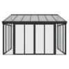 Juskys Wintergarten 12,5 M² - Mit Kristallklaren Wänden, Doppel-Schiebetüren & UV-Schutz – Wasserdicht & Winterfeste Überdachung Aus Aluminium - Grau