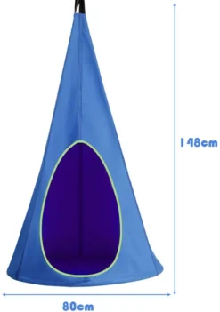 COSTWAY Hängezelt Hängehöhle Hängesessel Kinderhängesitz 115 Tragkraft, Kinder Fly Schaukel 80x80x148cm Blau -Stil Beet Verkaufsgeschäft 356dec1409d7aa36d099d98d835ece76