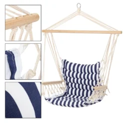 ProGarden Hängesessel Mit Blauen Streifen -Stil Beet Verkaufsgeschäft 35717298338397fa36d0883544441840